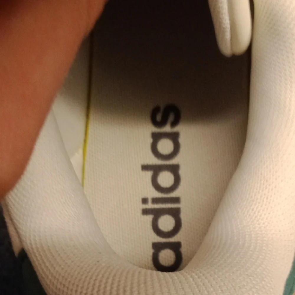 adidas White Low-Top Sneakers with Gum Sole and Pastel Stripe Accents - Picture 7 of 10